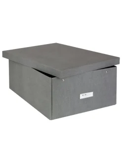 BigsoBox Kisten & Körbe<Ordnungsbox "Katrin" in Grau - (B)34,5 x (H)18,5 x (T)45 cm