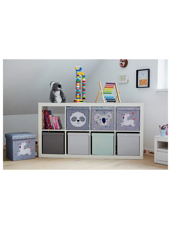 STORE IT Kisten & Körbe<Ordnungsbox "Panda" in Grau - (B)33 x (H)33 x (T)33 cm