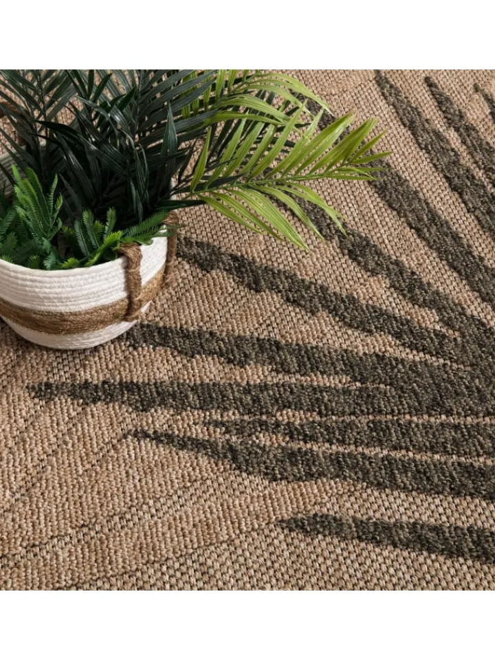 KADIMA DESIGN Outdoorteppiche<Outdoor Teppich Blätter Balkon, Terrasse in Beige