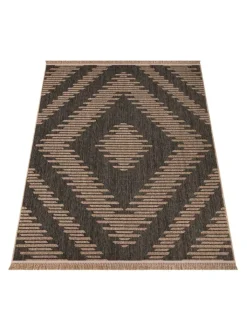 KADIMA DESIGN Outdoorteppiche<Outdoor Teppich Natur Balkon, Terrasse in Anthrazit