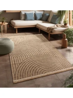 KADIMA DESIGN Outdoorteppiche<Outdoor Teppich Natur Balkon, Terrasse in Beige