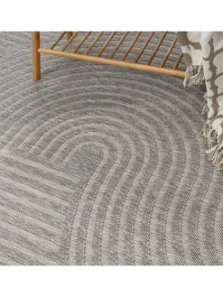 KADIMA DESIGN Outdoorteppiche<Outdoor Teppich Unifarben Spiral Balkon, Terrasse schmutzabweisend in Grau