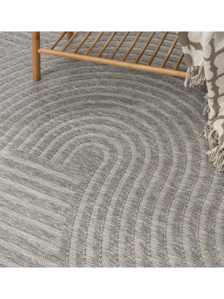 KADIMA DESIGN Outdoorteppiche<Outdoor Teppich Unifarben Spiral Balkon, Terrasse schmutzabweisend in Grau
