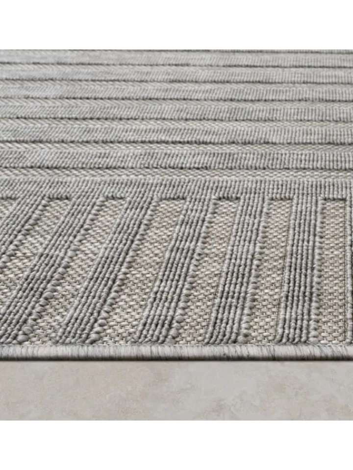 KADIMA DESIGN Outdoorteppiche<Outdoor Teppich Unifarben Spiral Balkon, Terrasse schmutzabweisend in Grau
