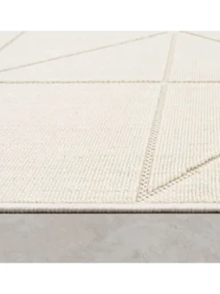 KADIMA DESIGN Outdoorteppiche<Outdoor Teppich Unifarben Geometrisch Balkon, Terrasse in Creme