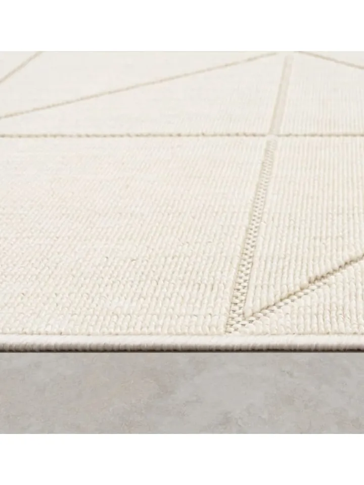 KADIMA DESIGN Outdoorteppiche<Outdoor Teppich Unifarben Geometrisch Balkon, Terrasse in Creme