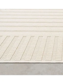 KADIMA DESIGN Outdoorteppiche<Outdoor Teppich Unifarben Spiral Balkon, Terrasse schmutzabweisend in Creme