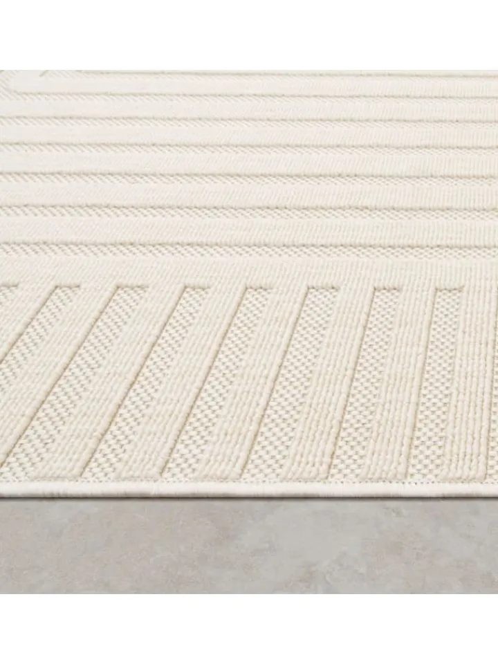 KADIMA DESIGN Outdoorteppiche<Outdoor Teppich Unifarben Spiral Balkon, Terrasse schmutzabweisend in Creme