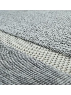 KADIMA DESIGN Outdoorteppiche<Outdoor Teppich Unifarben Bordüre Balkon, Terrasse schmutzabweisend in Grau