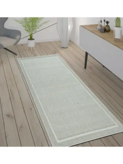 KADIMA DESIGN Outdoorteppiche<Outdoor Teppich Unifarben Bordüre Balkon, Terrasse schmutzabweisend in Beige