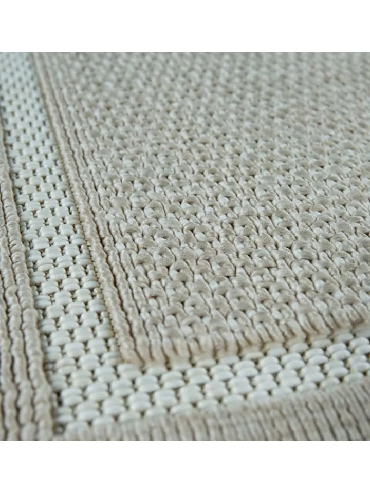 KADIMA DESIGN Outdoorteppiche<Outdoor Teppich Unifarben Bordüre Balkon, Terrasse schmutzabweisend in Beige