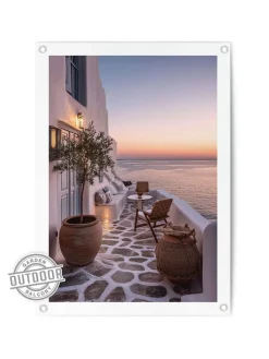 Orangewallz Wanddekoration<Outdoor-Kunstdruck " Mediterranean Sunset"