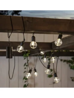 STAR Trading Lichterketten & Deko-Leuchten|Lichterketten & Dekobeleuchtung<Outdoor-Lichterkette ,Fiesta' mit Batterie + Timer, 10 klare LED Glühb