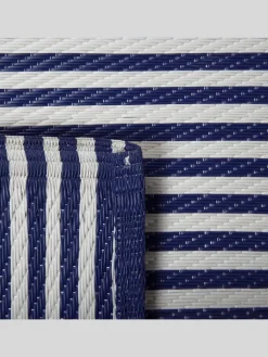 Beliani Outdoorteppiche<Outdoorteppich HALDIA in Blau/Weiß - (W) 90 x (H) 0.5 x (L) 180 cm