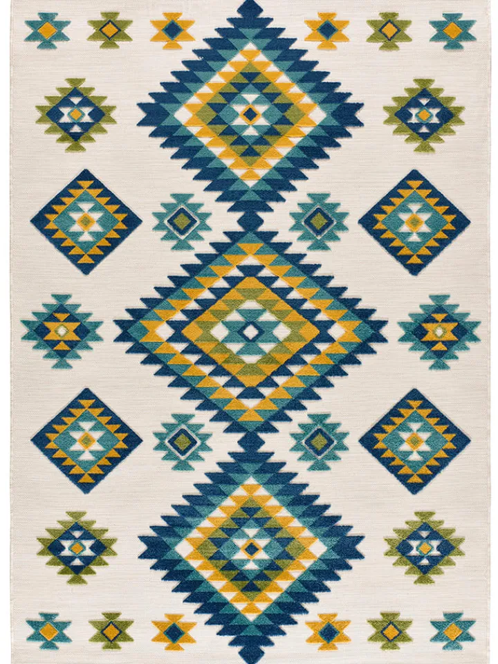 Moma Outdoorteppiche<Outdoor-Teppich "Mila" in Creme/ Blau