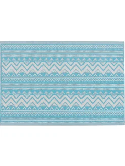 Beliani Outdoorteppiche<Outdoorteppich NAGPUR in Blau/Weiß - (W) 120 x (H) 0.5 x (L) 180 cm