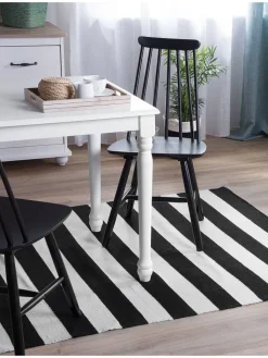 Beliani Outdoorteppiche<Outdoorteppich TAVAS in Schwarz/Weiß - (W) 160 x (H) 0.7 x (L) 230 cm