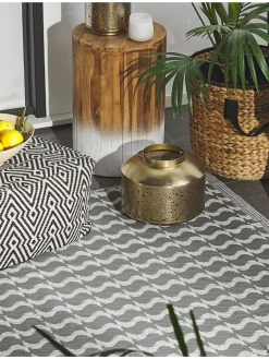 Beliani Outdoorteppiche<Outdoorteppich TUMKUR in Grau/Weiß - (W) 120 x (H) 0.5 x (L) 180 cm