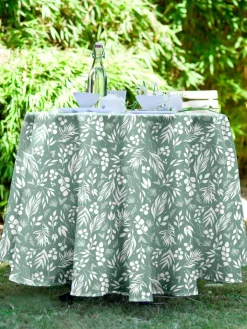 Calitex Küchentextilien<Outdoor-Tischdecke ''Erbario'' in Grün/ Weiß