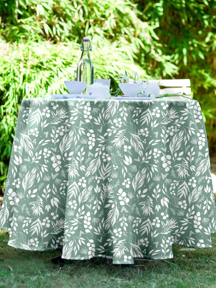 Calitex Küchentextilien<Outdoor-Tischdecke ''Erbario'' in Grün/ Weiß
