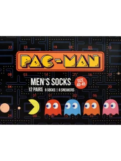 BANDAI Adventskalender<Pac-Man Socken Adventskalender mit 12 Paar Socken kurz und lang in Mehrfarbig