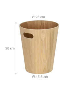 relaxdays Mülleimer<Papierkorb "Holz" in Natur - 7,5 L