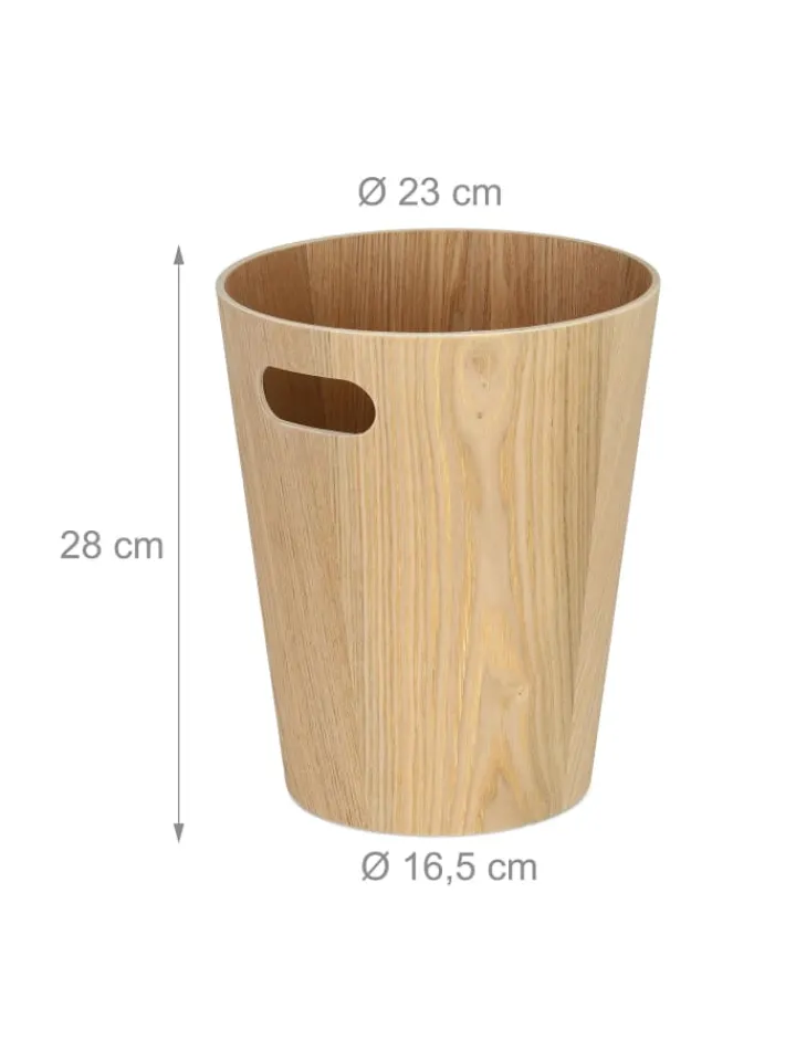 relaxdays Mülleimer<Papierkorb "Holz" in Natur - 7,5 L