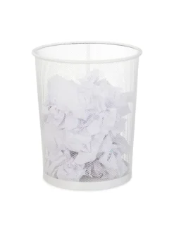 relaxdays Mülleimer<Papierkorb in Weiß - Ø 29,5 cm