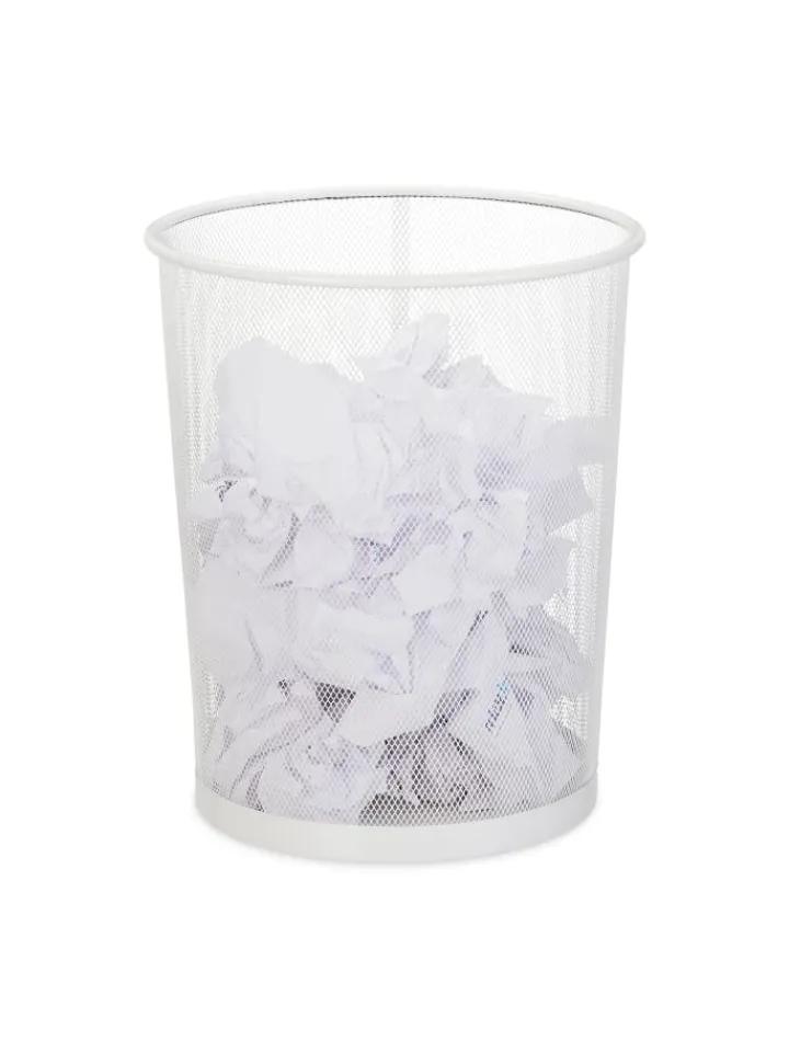 relaxdays Mülleimer<Papierkorb in Weiß - Ø 29,5 cm
