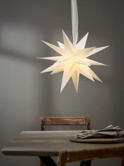 STAR Trading Lichterketten & Deko-Leuchten<Papierstern "December" in Weiß - Ø 35 cm