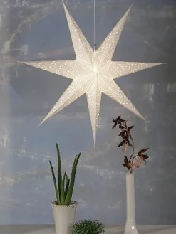 STAR Trading Lichterketten & Deko-Leuchten<Papierstern "Sensy Star" in Creme - Ø 70 cm