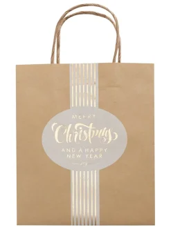 folia PAPER Kreativbedarf & Do-It-Yourself<Papiertüten "X-Mas" in Natur/ Gold - 12 Stück