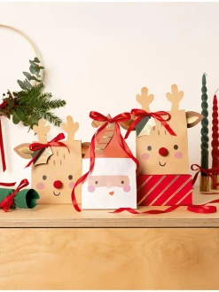 folia PAPER Kreativbedarf & Do-It-Yourself<Papiertüten-Bastelset "Santa & Deer" in Beige/ Rot