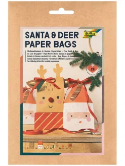 folia PAPER Kreativbedarf & Do-It-Yourself<Papiertüten-Bastelset "Santa & Deer" in Beige/ Rot