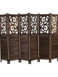 MCW Paravents<Paravant Izmir mit Ornamente, 170x241x2cm, braun