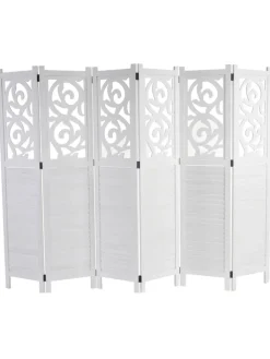 MCW Paravents<Paravant Izmir mit Ornamente, 170x241x2cm, weiß