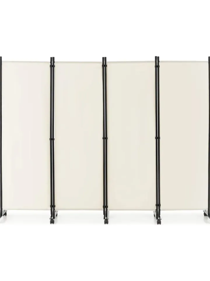 COSTWAY Paravents<Paravent 4 tlg. 173 cm in Beige