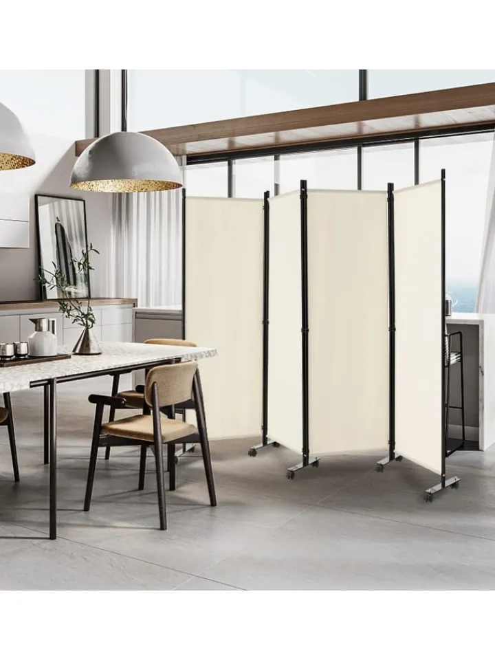 COSTWAY Paravents<Paravent 4 tlg. 173 cm in Beige