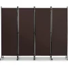 COSTWAY Paravents<Paravent 4 tlg. 173 cm in Braun