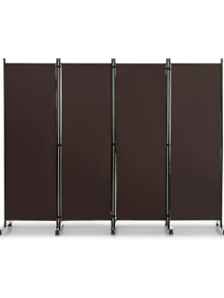 COSTWAY Paravents<Paravent 4 tlg. 173 cm in Braun