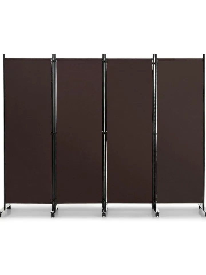 COSTWAY Paravents<Paravent 4 tlg. 173 cm in Braun