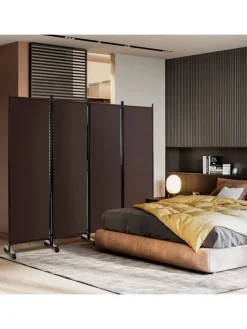 COSTWAY Paravents<Paravent 4 tlg. 173 cm in Braun