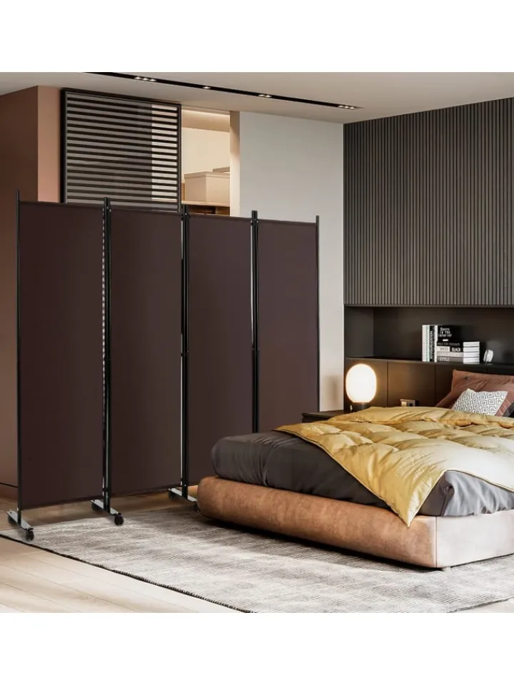 COSTWAY Paravents<Paravent 4 tlg. 173 cm in Braun