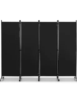 COSTWAY Paravents<Paravent 4 tlg. 173 cm in Schwarz