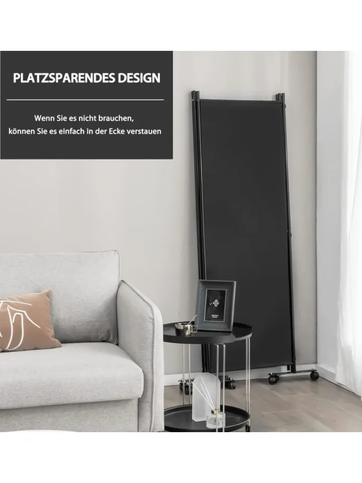 COSTWAY Paravents<Paravent 4 tlg. 173 cm in Schwarz