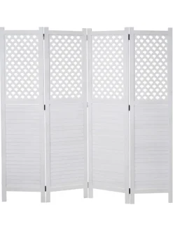 MCW Paravents<Paravent A84 mit Ornamente, Weiß
