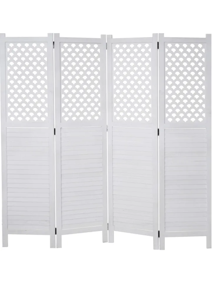 MCW Paravents<Paravent A84 mit Ornamente, Weiß