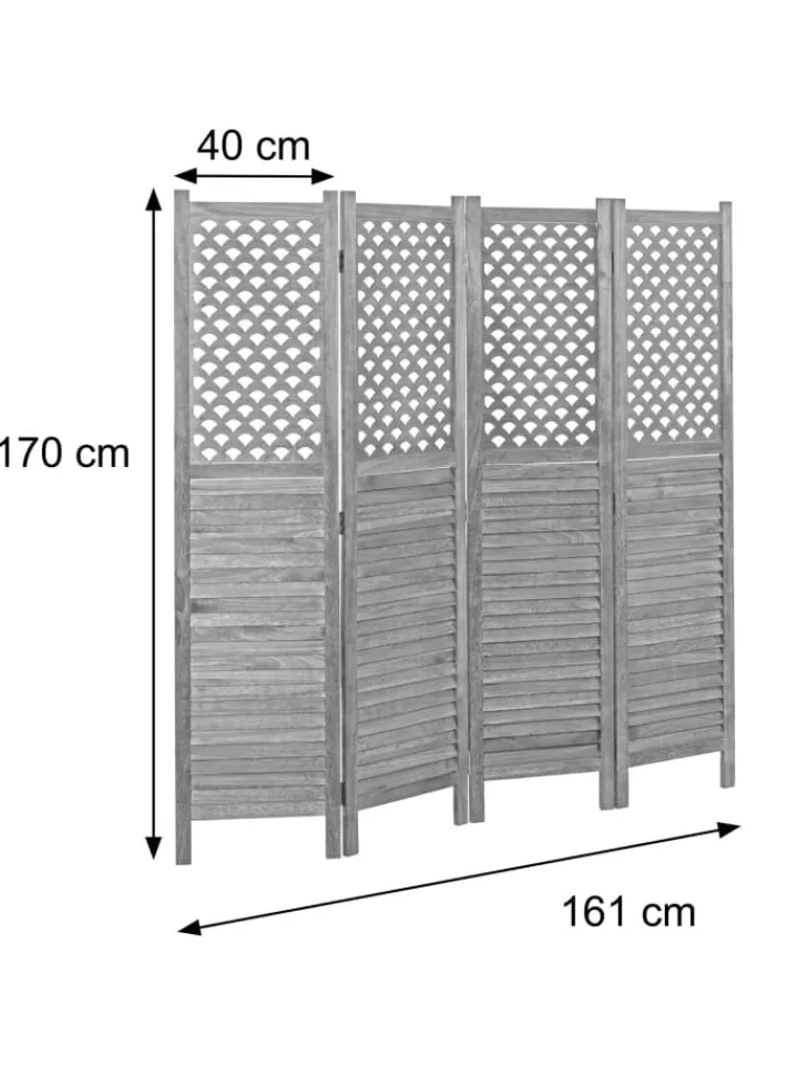 MCW Paravents<Paravent A84 mit Ornamente, Weiß
