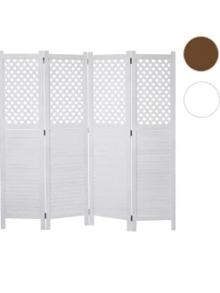 MCW Paravents<Paravent A84 mit Ornamente, Weiß