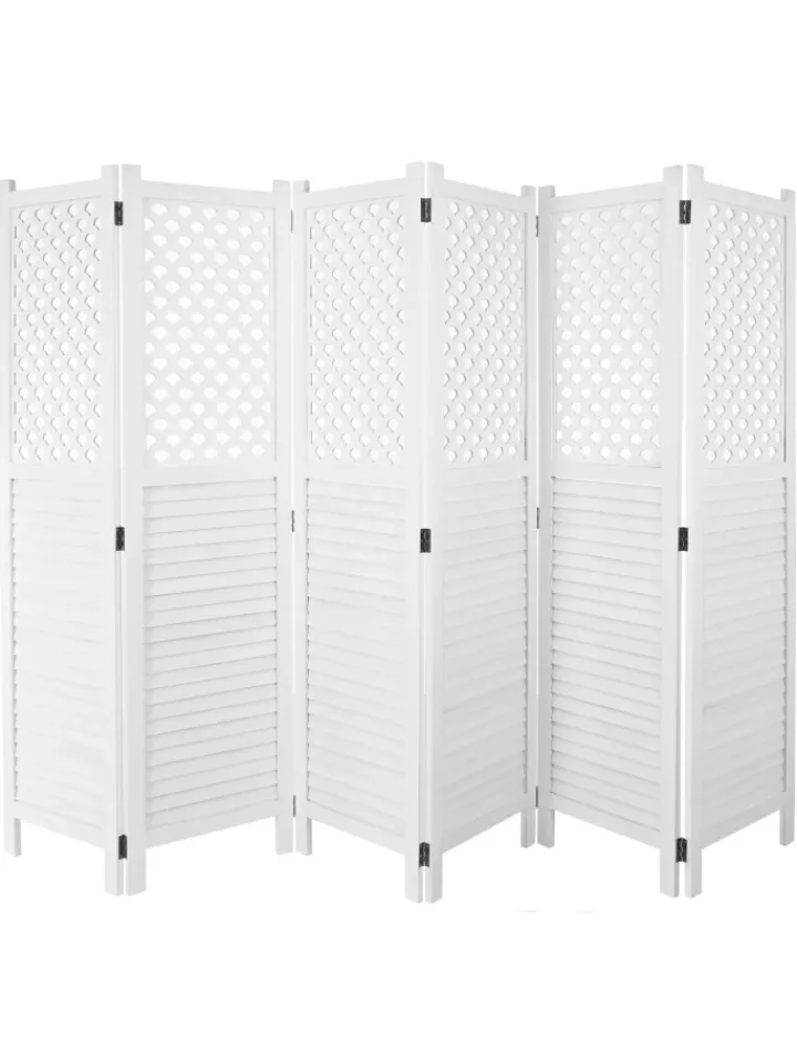 MCW Paravents<Paravent A84 mit Ornamente, Weiß